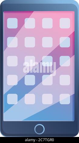 Fingerprint smartphone icon. Cartoon of fingerprint smartphone vector icon for web design isolated on white background Stock Vector