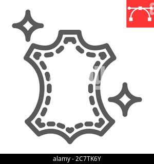 Leather dry cleaning line icon, dry cleaning and wash, leather sign vector graphics, editable stroke linear icon, eps 10. Stock Vector