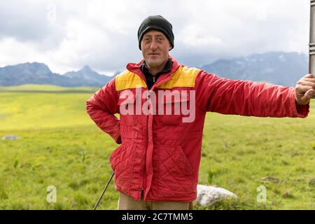 Close-up of a montenegrin shepherd, Durmitor, Montenegro Stock Photo
