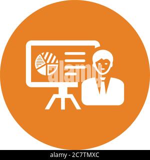 Analytics, graph, presentation icon. Perfect for use in designing and developing websites, printed files and presentations, stock images, Promotional Stock Vector