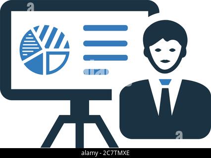 Analytics, graph, presentation icon. Perfect for use in designing and developing websites, printed files and presentations, stock images, Promotional Stock Vector