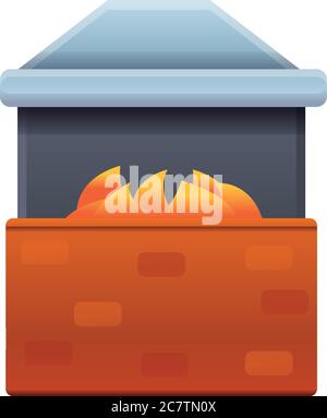 Blacksmith oven icon. Cartoon of blacksmith oven vector icon for web design isolated on white background Stock Vector