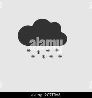 Snow icon flat. Black pictogram on grey background. Vector illustration symbol Stock Vector