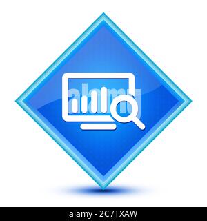 Chart icon isolated on special blue diamond button abstract illustration Stock Photo