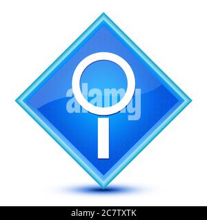 Search icon isolated on special blue diamond button abstract illustration Stock Photo