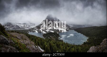 Beautiful panoramic View of the Iconic Canadian Rocky Mountain Landscape Stock Photo