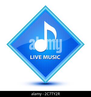 Live music icon isolated on special blue button abstract illustration Stock Photo