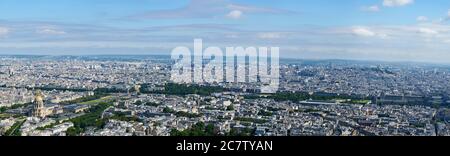 Paris aerial high resolution cityscape from Hotel des Invalides to Palais Royal. Stock Photo