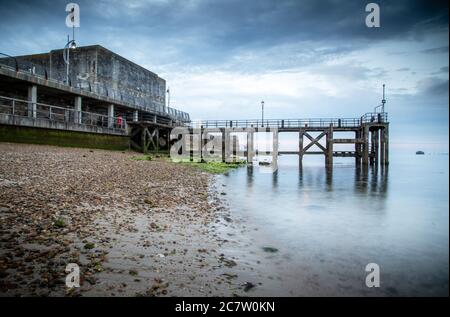 Victoria pier at sally port in Old Portsmouth at the Hot walls Stock Photo
