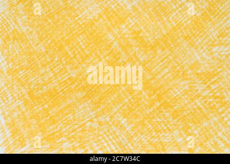 yellow color abstract crayon drawing paper background texture Stock Photo
