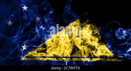 Tokelau smoke flag, New Zaeland dependent territory flag Stock Photo