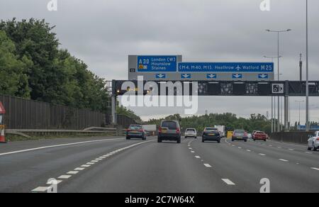 The M25 motorway orbital road around London Stock Photo - Alamy