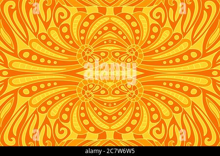 Beautiful art with orange abstract seamless fiery pattern Stock Vector