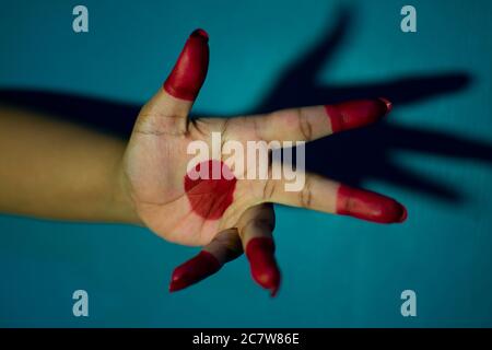 mudras or gestures of bharatanatyam dance Stock Photo