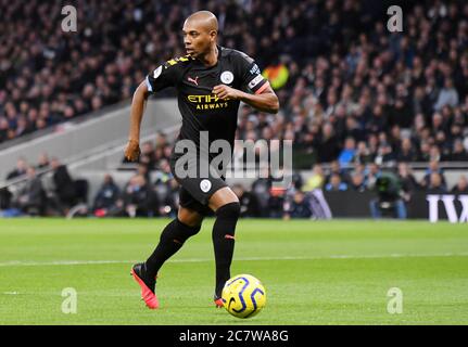 LONDON, ENGLAND - FEBRUARY 2, 2020: Fernando Luiz Roza (Fernandinho) of City pictured during the 2019/20 Premier League game between Tottenham Hotspur and Manchester City at Tottenham Hotspur Stadium. Stock Photo