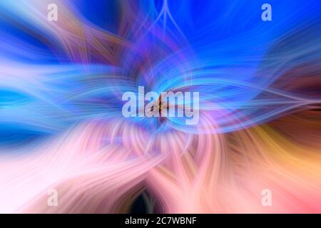 Colorful intertwining pink and blue 3d fibers. Abstract web design. Illustration Stock Photo