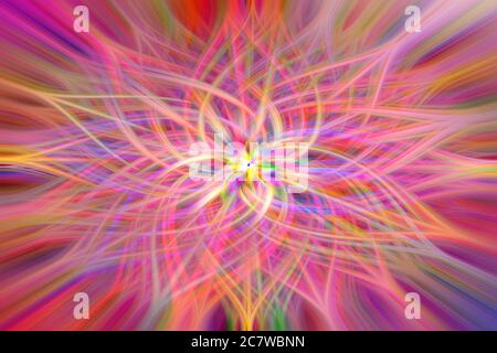 Colorful intertwining 3d fibers on bright background. Abstract web design. Illustration Stock Photo