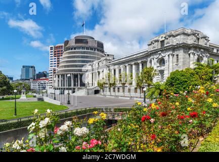 New Zealand Parliament Buildings comprising Parliament House, The Beehive and Bowen House, Wellington, New Zealand