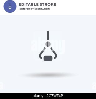 Handle icon vector, filled flat sign, solid pictogram isolated on white, logo illustration. Handle icon for presentation. Stock Vector