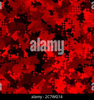 Red ruby halftones pixel clouds seamless pattern vector background texture Stock Vector