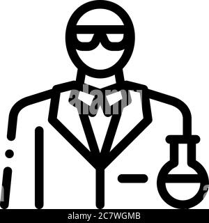 chemist profession icon vector outline illustration Stock Vector