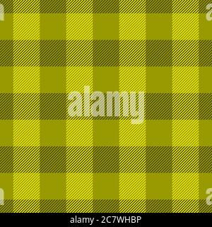 Yellow lumberjack plaid pattern. Seamless vector pattern. Simple vintage textile design. Stock Vector