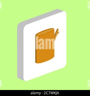 Tree stump Simple vector icon. Illustration symbol design template for web mobile UI element. Perfect color isometric pictogram on 3d white square. Tr Stock Vector