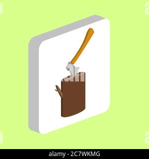 Lumberjack Simple vector icon. Illustration symbol design template for web mobile UI element. Perfect color isometric pictogram on 3d white square. Lu Stock Vector