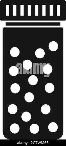 Round pills box icon. Simple illustration of round pills box vector icon for web design isolated on white background Stock Vector