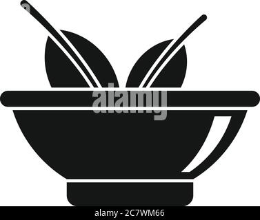 Garden leaf medical bowl icon. Simple illustration of garden leaf medical bowl vector icon for web design isolated on white background Stock Vector
