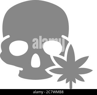 Skull Smoke Leaf Marijuana monochrome vector illustrations for your ...