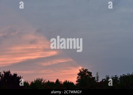 Sunset Paradise Burning Skies. The sky at sunset. Stock Photo