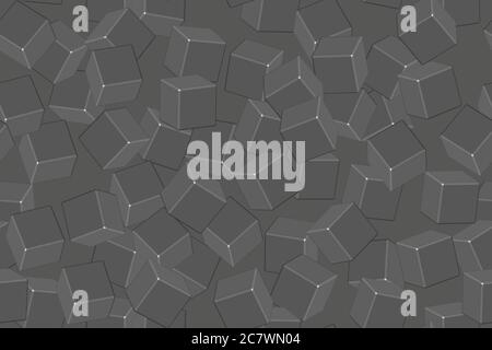 Gray Cubes Seamless Pattern on Gray Background Stock Vector