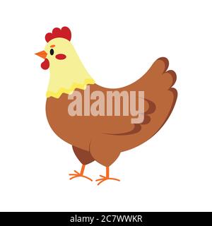 Hen bird isolated on white background. Stock Vector