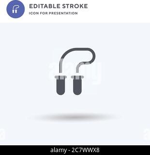 Skip Rope icon vector, filled flat sign, solid pictogram isolated on white, logo illustration. Skip Rope icon for presentation. Stock Vector