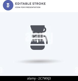 Dripper icon vector, filled flat sign, solid pictogram isolated on white, logo illustration. Dripper icon for presentation. Stock Vector
