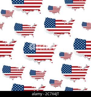 United States of America flag pattern. Modern flag of USA on white background vector illustration Stock Vector