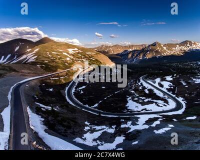View of Independence Pass Road in Colorado Stock Photo