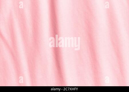 Texture and background of crumpled pastel pink fabric. Stock Photo