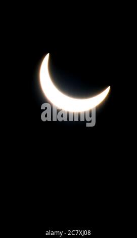 The Solar eclipse as seen in Hong Kong on June 21st 2020. Stock Photo