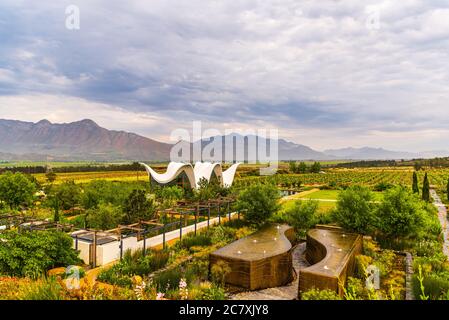 WORCESTOR, SOUTH AFRICA - Nov 01, 2017: Bosjes Wedding Chapel in Worcestor, Western Cape, South Africa. Designed by Coetzee Steyn o Steyn Studio Stock Photo