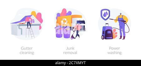 House and garden maintenance abstract concept vector illustrations. Stock Vector