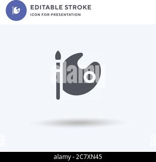 Paint Palette icon vector, filled flat sign, solid pictogram isolated on white, logo illustration. Paint Palette icon for presentation. Stock Vector