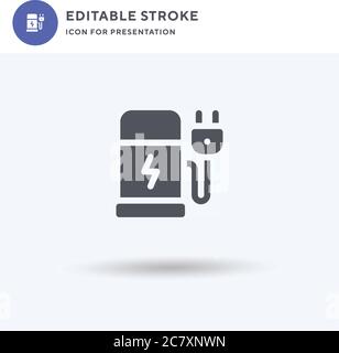 Electric Charge icon vector, filled flat sign, solid pictogram isolated on white, logo illustration. Electric Charge icon for presentation. Stock Vector