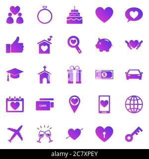 Family gradient icons on white background, stock vector Stock Vector