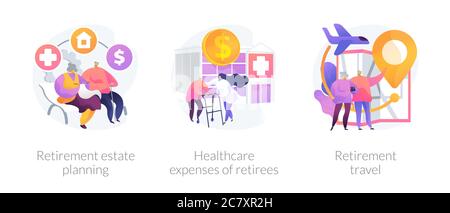 Retirees lifestyle vector concept metaphors Stock Vector