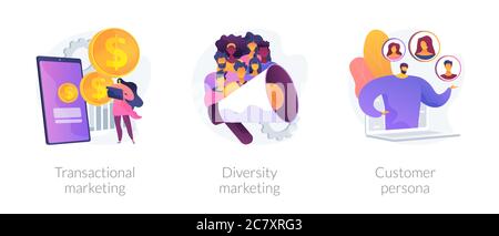 Marketing strategies abstract concept vector illustrations. Stock Vector