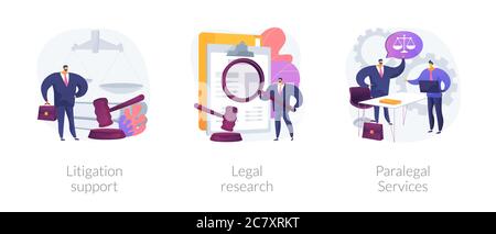 Legal outsourcing abstract concept vector illustrations. Stock Vector