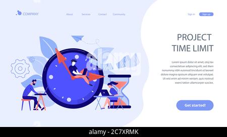 Deadline concept landing page. Stock Vector