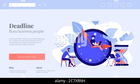 Deadline concept landing page. Stock Vector